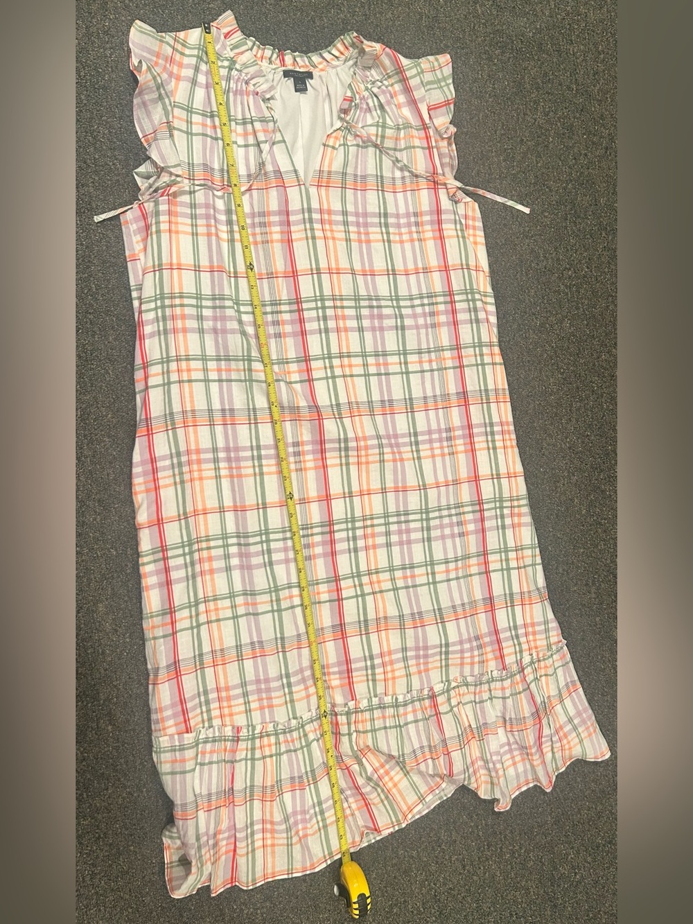 Ann Taylor Pastel Plaid Cotton Maxi Dress - Picture 7 of 9